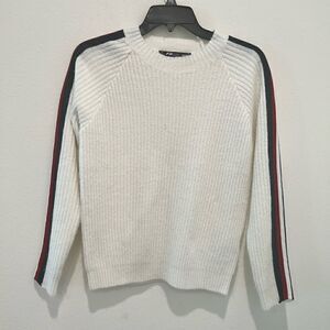 FB Sister Knitwear White with side stripe long-sleeves size Xxs